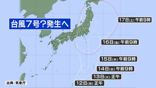 【台風情報】台風5号・6号に続き週末にかけて熱帯低気圧からの台風7号が接近の可能性　関東・東北への影響は？実は熱帯低気圧もう1つあり　tbc気象台