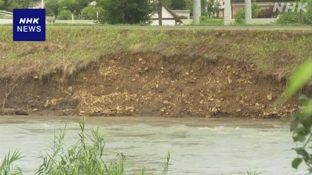 台風5号 岩手県内 各地の川で岸が崩れる 被害の確認急ぐ