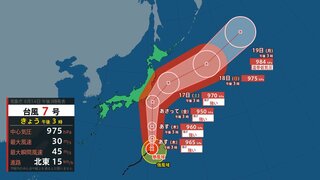 台風7号 強い勢力で列島接近へ “住家倒壊のおそれ” 最大瞬間風速60メートル 「不要不急の外出控えて」気象庁