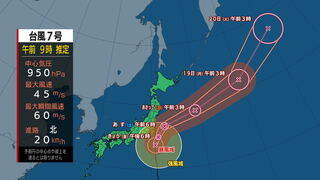 【台風情報】台風７号の影響により17日は海上で風が強く吹きしける見込みです　北よりの強い風や高波に注意・警戒を