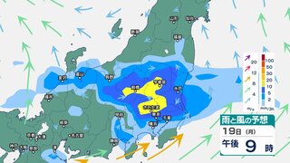 関東甲信は20日夜遅くにかけて“バケツをひっくり返したような”激しい雷雨に　警報級の大雨となる恐れも　今週は雨が多くなる？ 【3時間ごと・今後の雨と風のシミュレーション】