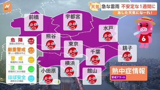 【8月20日 関東の天気】急な雷雨 不安定な1週間に