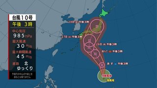 九州から東北は不安定な天気　来週は台風10号が強い勢力で直撃のおそれ