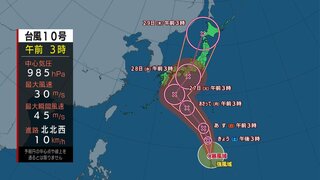 不安定な天気と厳しい残暑　台風10号が北上中　来週火曜～水曜に強い勢力で直撃か