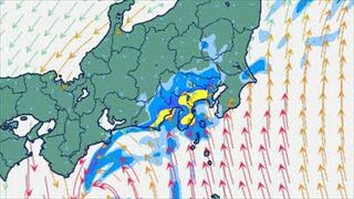 関東甲信地方　３１日夜から１日午前中にかけ線状降水帯の可能性