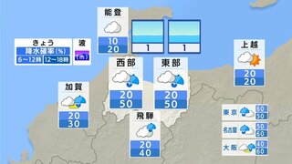 富山　あす２日にかけて激しい雨の降る所も大雨となる所がある見込み　２日夜遅くにかけて土砂災害や低い土地の浸水、河川の増水に注意・警戒を【雨風シミュレーション】