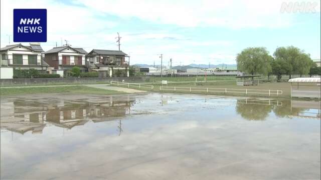 岐阜 氾濫で広い範囲が浸水の池田町 後片づけに追われる