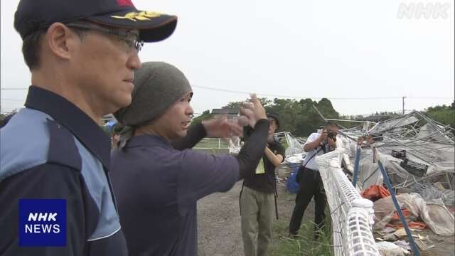 台風10号接近時の突風で農業用ハウス倒壊 知事が現場視察 宮崎