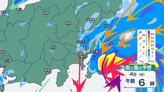 関東甲信や静岡で“バケツをひっくり返したような”激しい雷雨の恐れ　関東南部では4日昼前にかけて土砂災害に警戒 【5日午前6時までの雨風シミュレーション・3日午後6時更新】