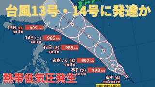 【台風情報 最新】「台風13号」「台風14号」に発達か　マリアナ諸島・宮古島で2つの「台風のたまご」熱帯低気圧が発生　1つは3連休の沖縄を直撃か　今後の進路は？全国の天気への影響は？【10日午後4時30分更新】