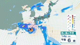 台風13号　最大瞬間風速50メートル予想 “一部の電柱が倒壊や建物の一部が飛散の恐れ”　3連休に沖縄・奄美に接近か【台風情報・今後の雨風シミュレーション・12日午前10時半更新】