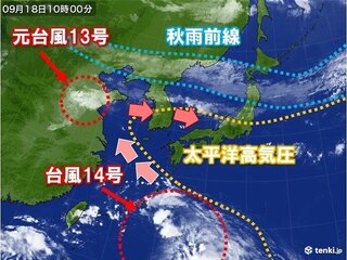 “夏の空気”と“秋の空気”のせめぎあい…北陸は秋雨シーズン本格化【雨風シミュレーション】22日まで警報級の大雨リスクも…台風による間接的影響も