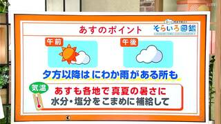 高知の天気　 20日は次第に雲が広がる　真夏の暑さは20日まで　東杜和気象予報士が解説