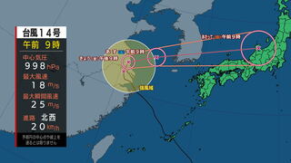 「台風14号が帰ってくる？」大陸から日本側へ進路予想　「台風並み」の温帯低気圧に　秋雨前線刺激で大雨おそれ　気象庁の予測詳しく【23日までの雨シミュレーション】