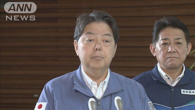 豪雨被災地に自衛隊ヘリでコメなど非常用物資を輸送　林官房長官が表明