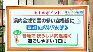 高知の天気　２５日はくもりがちの天気に　秋らしい気温は続く　東杜和気象予報士が解説