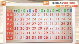 秋本番はまだ先？ 東京は週末にまた気温が上昇… 名古屋や福岡では30℃超の日も【気象予報士解説】