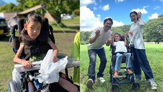 【星野真里】長女・ふうかさん　車椅子での水遊びは、ビニール袋で「濡らさないようにカバー」「試行錯誤して、その都度ベストな仕様を見出す」　【先天性ミオパチー】