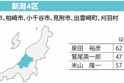 前職による三つどもえの争い　柏崎刈羽原発の再稼働が争点　新潟4区