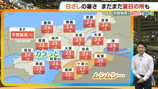 【近畿の天気】２４日（木）は貴重な洗濯日和　北部と中部はカラッとした暑さ　南部は午後再び雨の所が