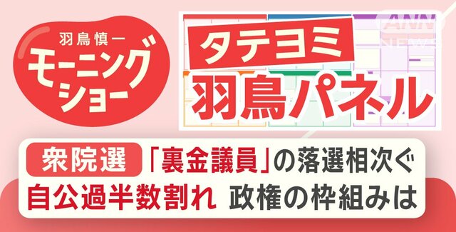 【羽鳥パネル】衆院選「裏金議員」の落選相次ぐ自公過半数割れ 政権の枠組みは