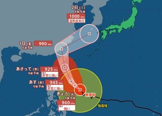 【台風21号 29日午前10時更新】31日にも “大型で非常に強い勢力” で沖縄の南へ【雨風の動きシミュレーション】30日から1日にかけ非常に強い風と大しけのおそれ