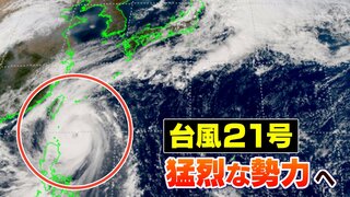 【台風情報  30日午後1時半】台風21号 今夜にも “猛烈な勢力” に発達【雨風の最新シミュレーション】2日に温帯低気圧に変わるも進路を東に変え大雨のおそれ