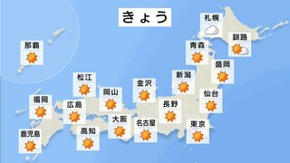 ＜11月3日・きょうの天気＞　全国的に天気が回復しお出かけ日和　あすは北日本で天気が崩れる所も　