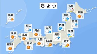 日本海側は曇りや雨　夜から本降りで北海道は雪も　晴れる太平洋側も空気ヒンヤリ