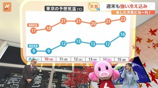 【11月9日 関東の天気】週末も強い冷え込み