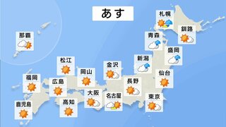 今週は季節外れの暖かさに　西日本では25℃以上の夏日になる所も　あす（12日）から木曜日までは秋晴れが続く所が多い見込み　日中と朝晩の気温差に注意