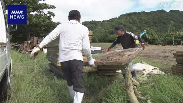 沖縄本島北部記録的大雨 11日も住民が片づけに追われる 国頭村