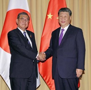 日中、早期の外相相互訪問を調整　石破首相、習近平主席と初会談