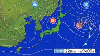 今週末は冬型の気圧配置…冬将軍の再来で冷たい北風に【2週間天気】26日～27日頃は雨風強まる見込み