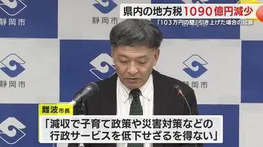 ”103万円の壁”見直しで静岡市は市民税が176億円減収と試算　難波市長「適切とは言えないのでは」